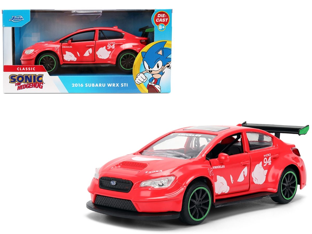 Jada 37024 2016 Subaru WRX STI Red with Knuckles Graphics Sonic the Hedgehog 1991 Video Game Hollywood Rides Series 1-32 Scale Diecast Model Car