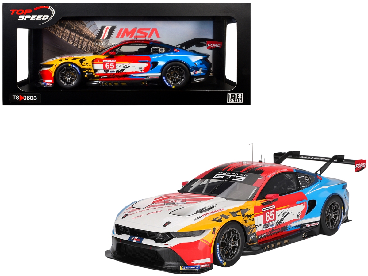 TS0603 Ford Mustang GT3 No65 Joey Hand  Dirk Muller Ford Multimatic Motorsports Motul Course De Monterey  Laguna Seca 2024 118 Scale Model Car