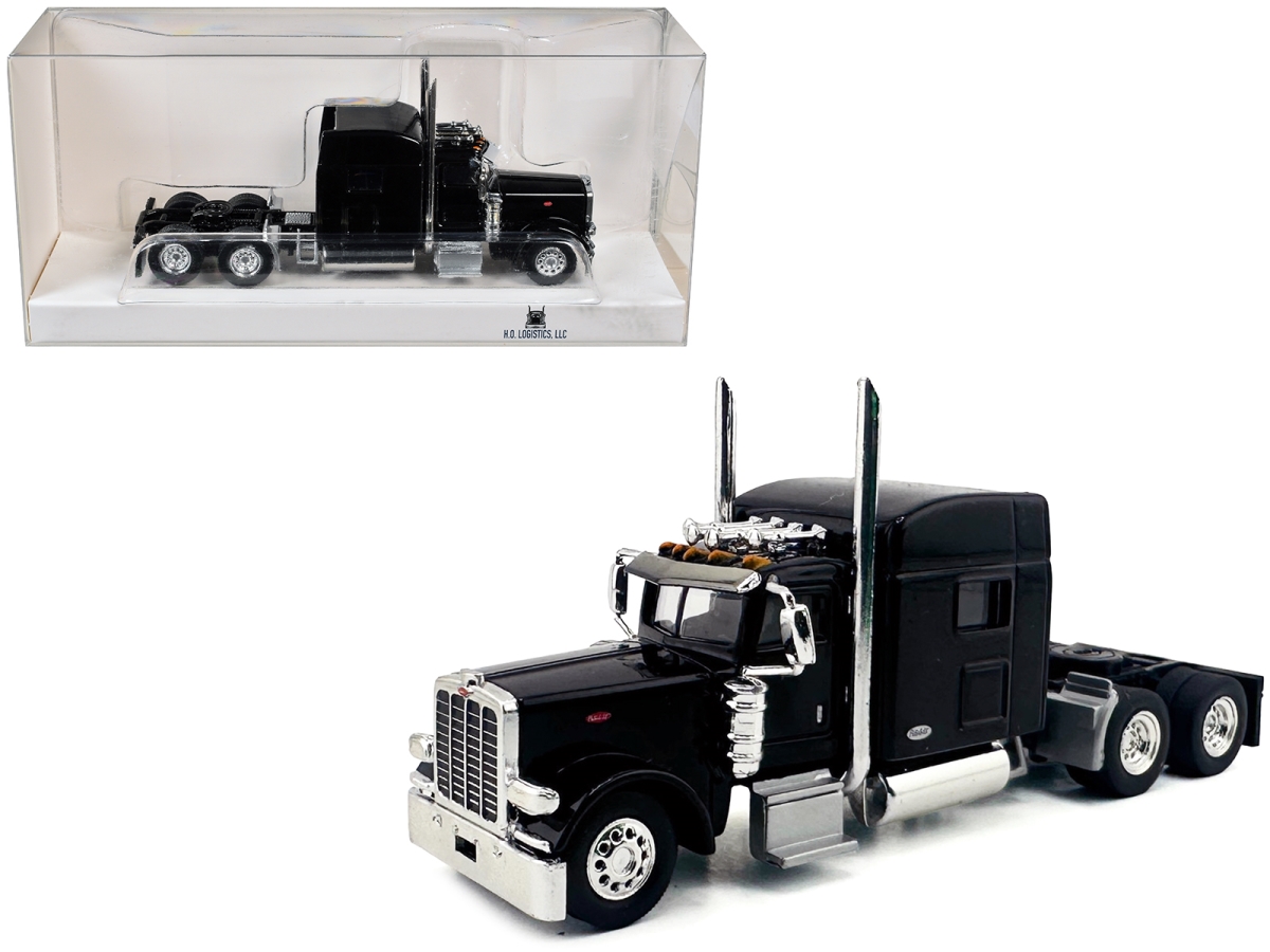 HL-38909 Peterbilt 389 Truck Tractor with Sleeper Cab Black 1-87 HO Scale Plastic Model Car