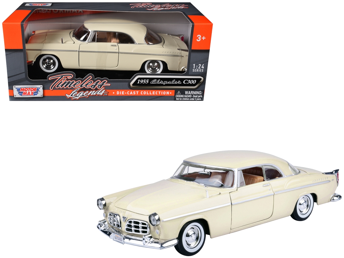 73302CRM 1955 Chrysler C300 Cream Timeless Legends Series 1-24 Scale Diecast Model Car