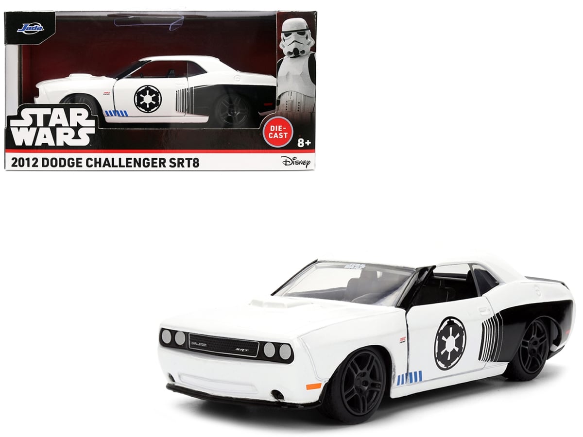 Jada 36915 2012 Dodge Challenger SRT8 Stormtrooper Livery White with Graphics Star Wars Franchise Hollywood Rides Series 1-32 Scale Diecast Model Car