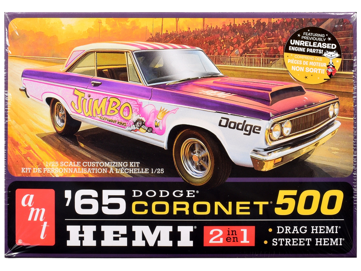 1499M Skill 2 Model Kit 1965 Dodge Coronet 500 Hemi 2-in-1 Kit 1-25 Scale Model Car
