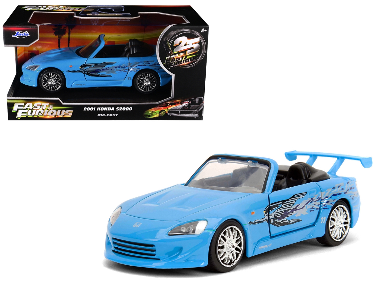 Jada 35397 2001 Honda S2000 Convertible Blue with Graphics Fast & Furious Remix - 25th Anniversary Series 1-32 Scale Diecast Model Car