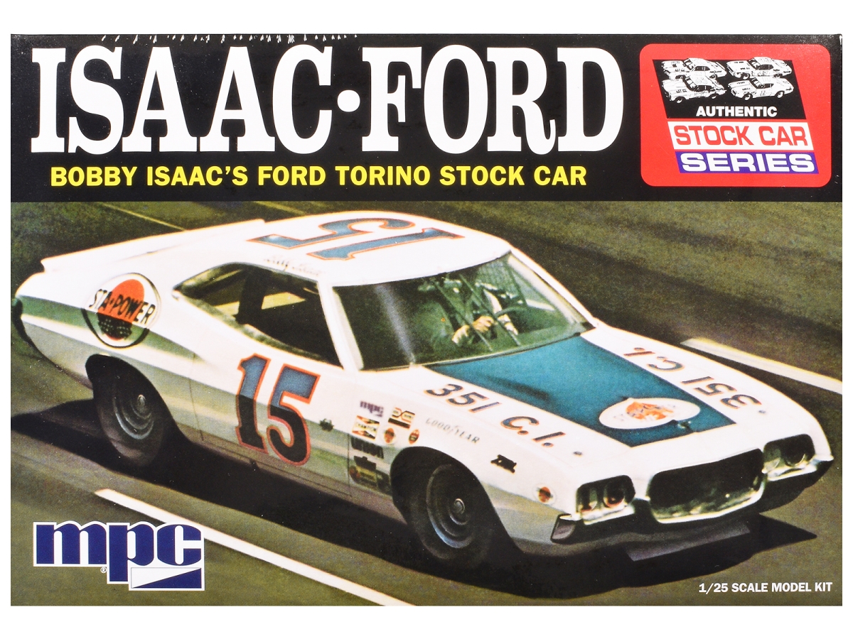 1038 Skill 2 Model Kit 1972 Ford Torino Stock Car Bobby Isaac 1-25 Scale Model Car