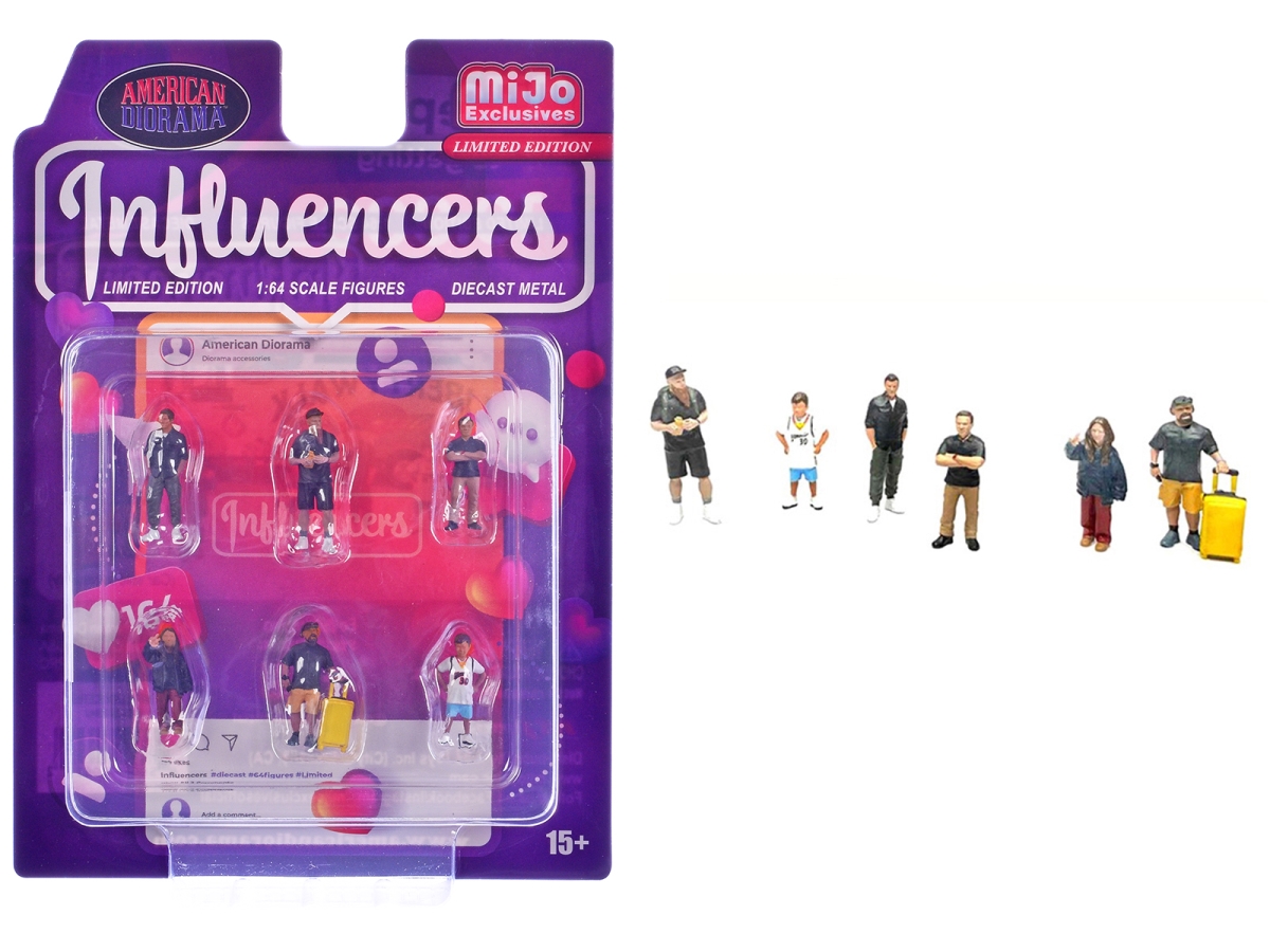 AD-2433MJ Influencers Diecast Figure Set Limited Edition for 1-64 Scale Models - 6 Piece