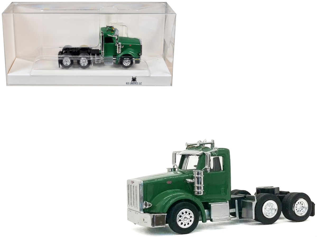 HL-36705 Peterbilt 367 Day Cab Green 1-87 Scale HO Scale Plastic Model Car