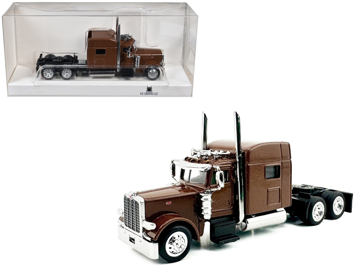 HL-38902 Peterbilt 389 Truck Tractor with Sleeper Cab Brown Metallic 1-87 Scale HO Scale Plastic Model Car