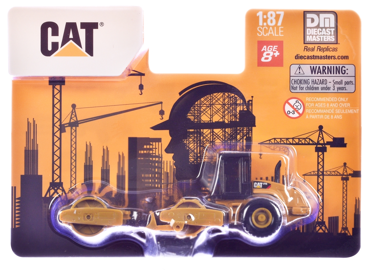 84662CS CAT Caterpillar CS56 Roller with Interchangeable Front Attachment Yellow 1-87 Scale HO Diecast Model