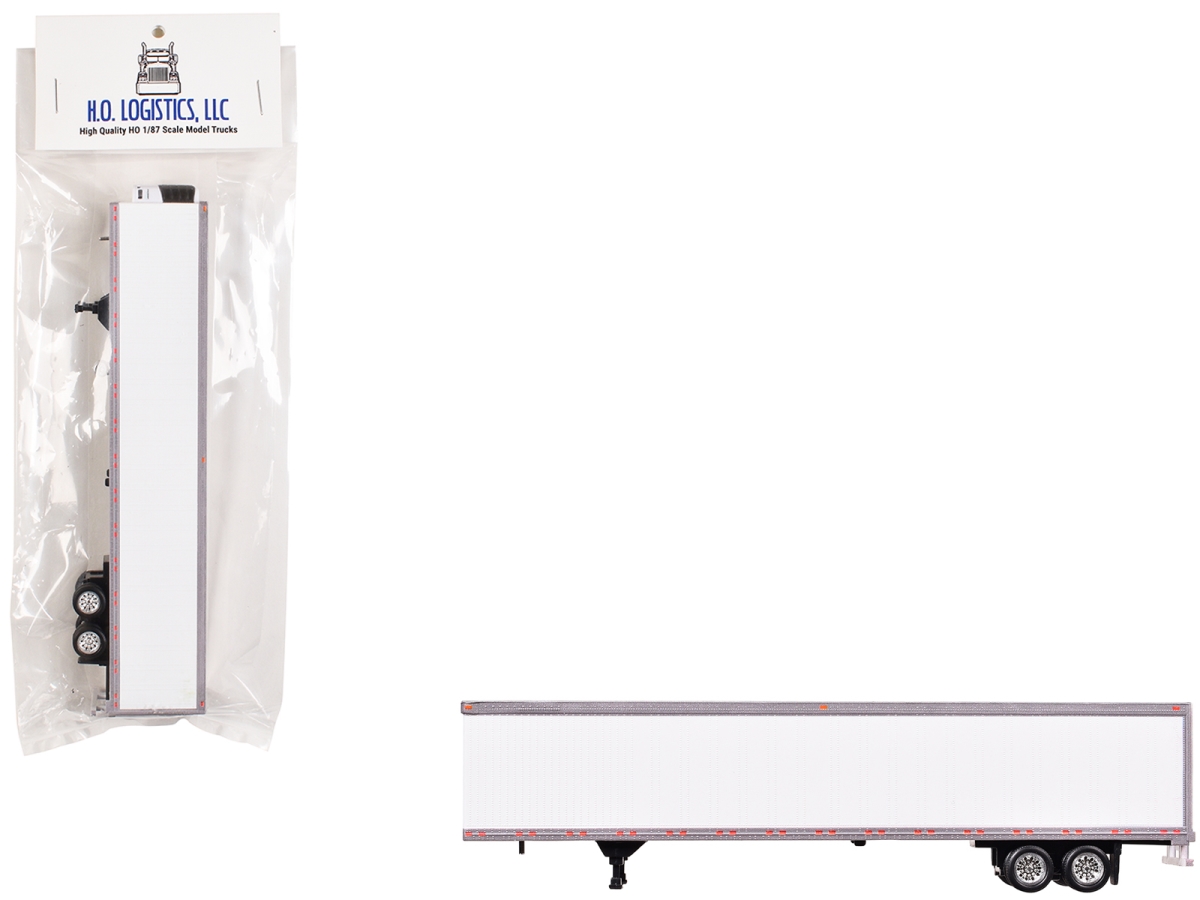 HL-158 Box Trailer with Reefer White 1-87 HO Scale Plastic Model