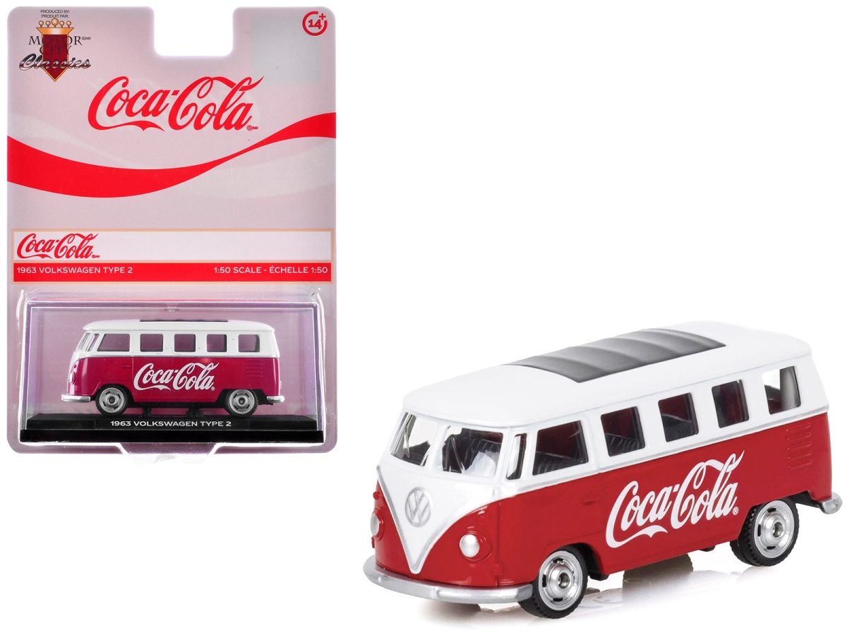 450026 1963 Volkswagen Type 2 Coca-Cola Red & White 1-50 Scale Diecast Model Van