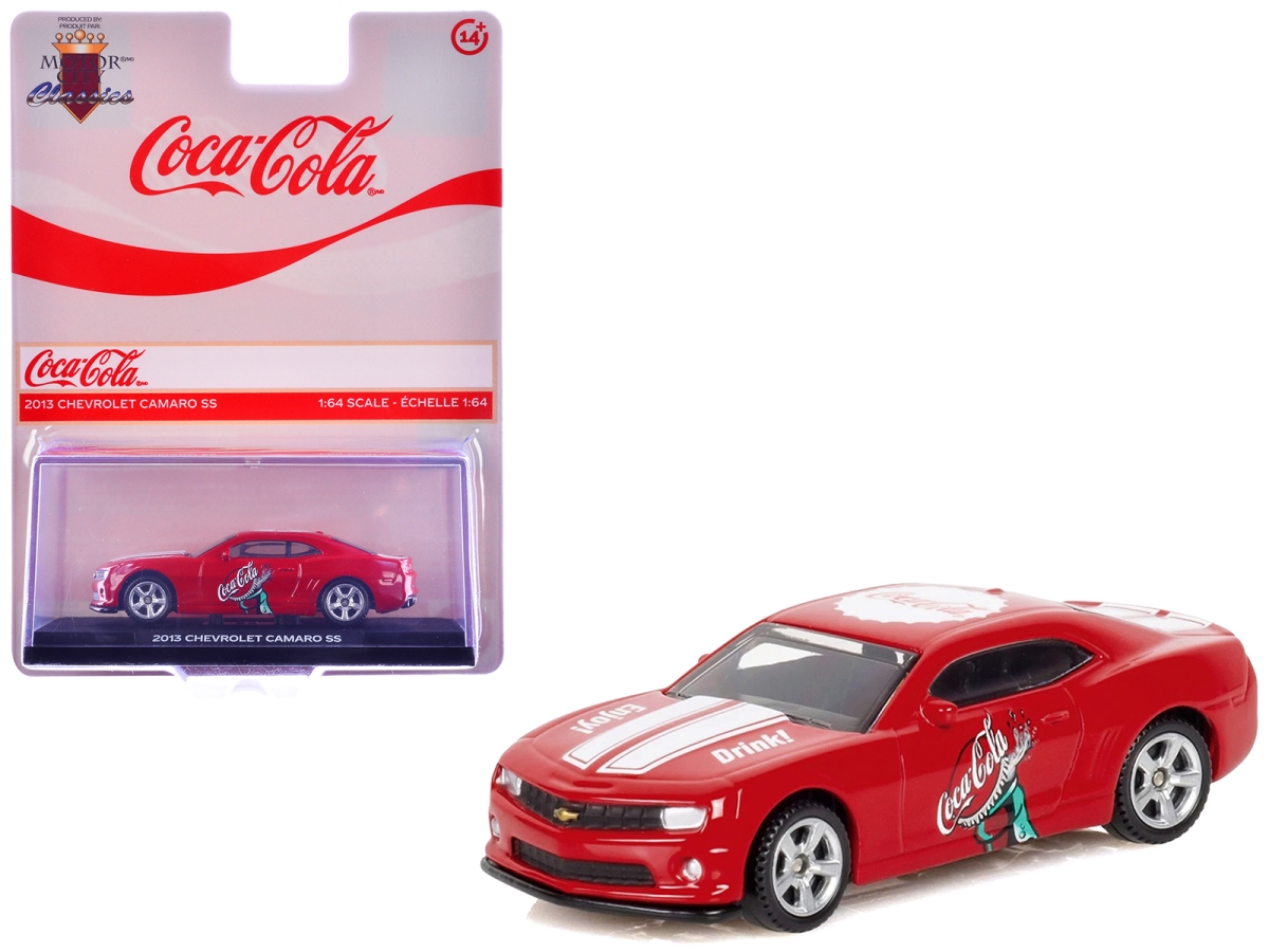 450029 2013 Chevrolet Camaro SS Coca-Cola Red with White Stripes 1-64 Scale Diecast Model Car
