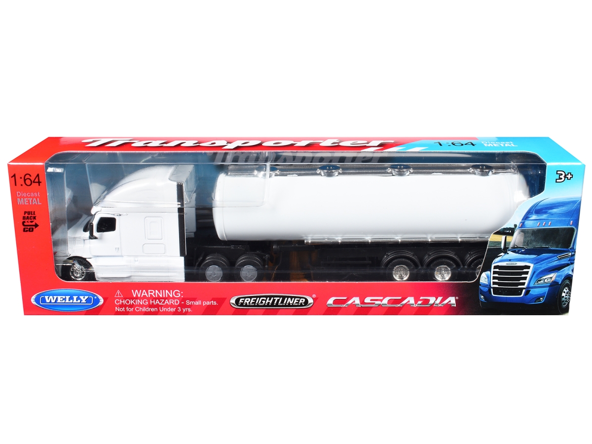 68062W-WH Freightliner Cascadia White Transporter Series 1-64 Scale Diecast Model Oil Tanker Plain