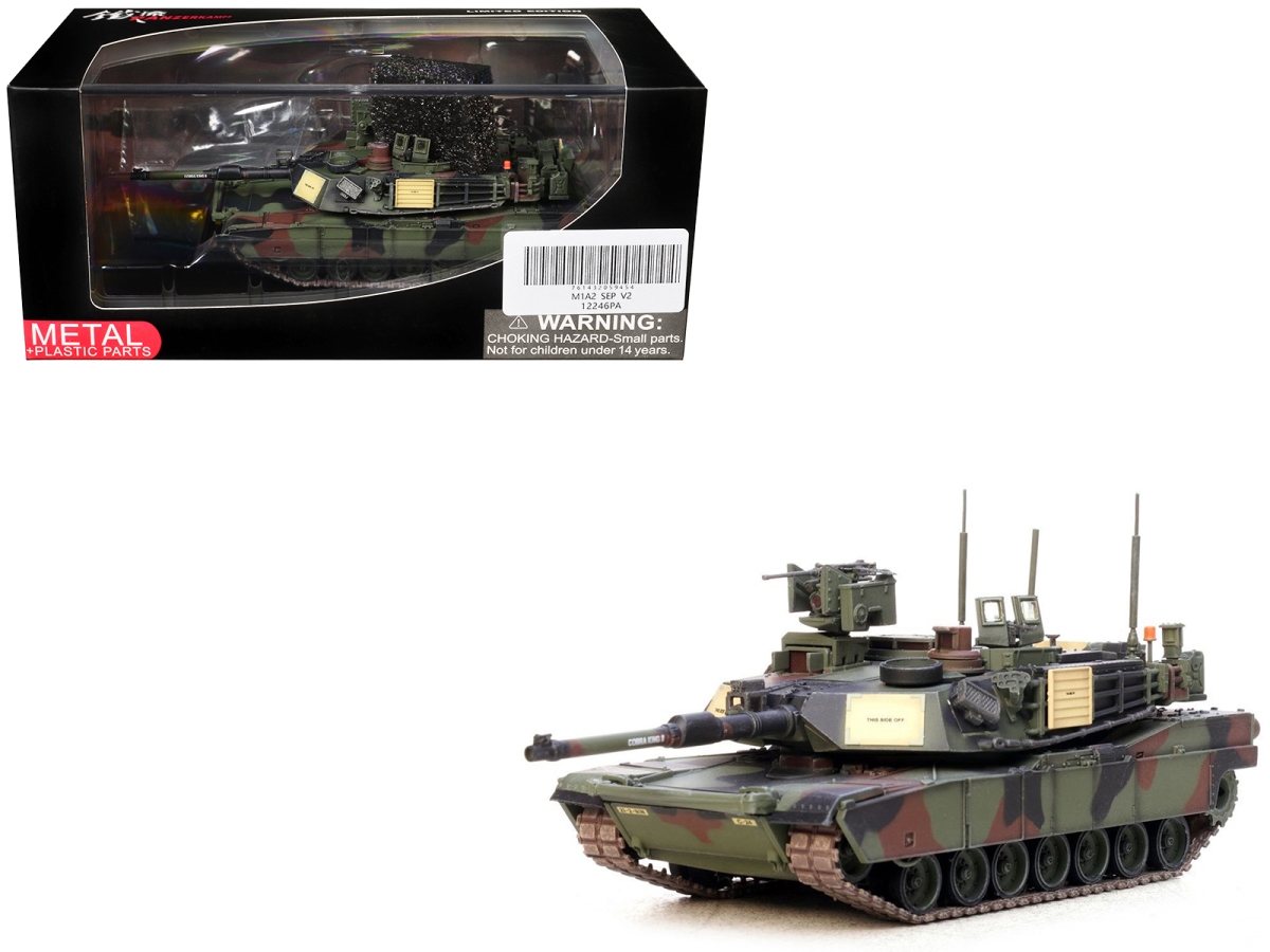 12246PA General Dynamics M1A2 SEP V2 Abrams Battalion 9th Infantry Regiment United States Army 1-72 Scale Diecast Model Tank