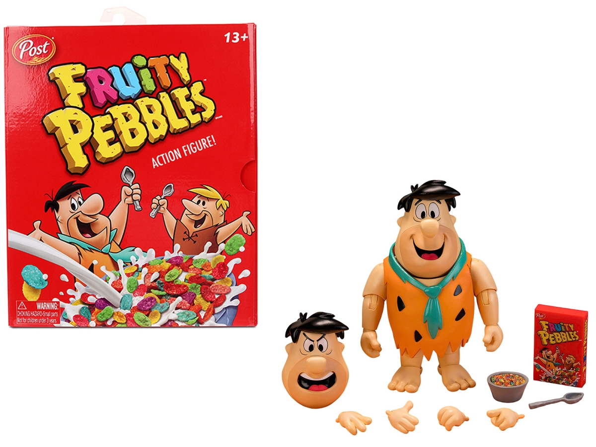 Jada 35979 Fred Flintstone 6 Moveable Figure with Accessories & Alternate Head & Hands The Flintstones - Post Fruity Pebbles Model