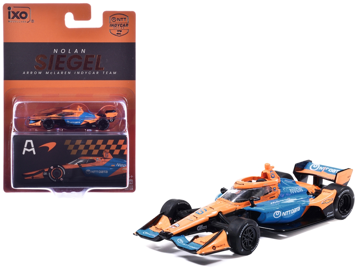 IND64046 Dallara No.6 Nolan Siegel NTT Data Arrow McLaren Team Road Course Configuration Series 2026 1-64 Scale Diecast Model IndyCar