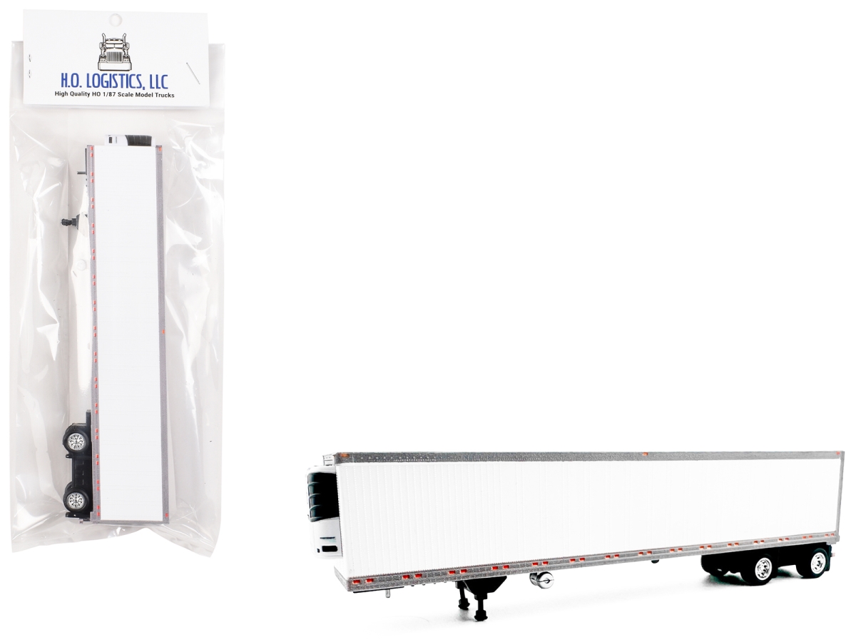HL-168 53 ft. Spread Axle Refrigerated Trailer White 1-87 HO Scale Plastic Model Car