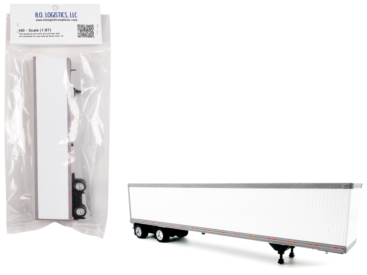 HL-169 53 ft. Spread Axle Dry Van Trailer White 1-87 HO Scale Plastic Model Car