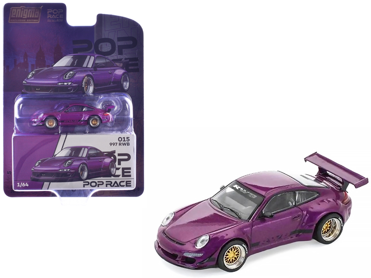 PR64-PRE015 RWB 997 Purple Metallic with Black Stripes 1-64 Scale Diecast Model Car