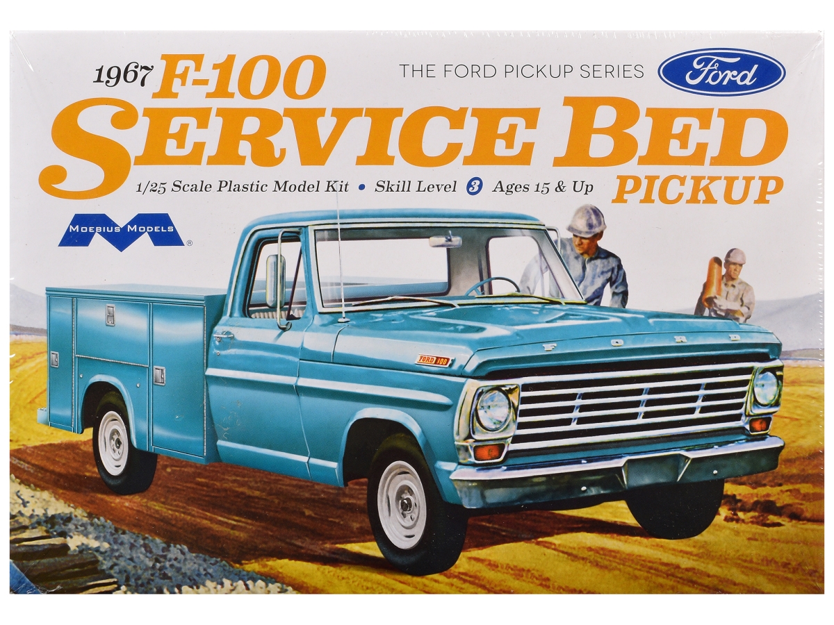 MOE-1239 Skill 3 Model Kit with 1967 Ford F100 Service Bed 1-25 Scale Model Pickup Truck