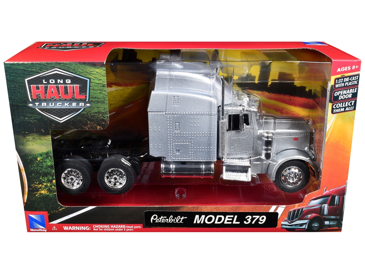 Ray 52803B Peterbilt 379 Silver Metallic 1-32 Scale Long Haul Diecast Model Truck Tractor