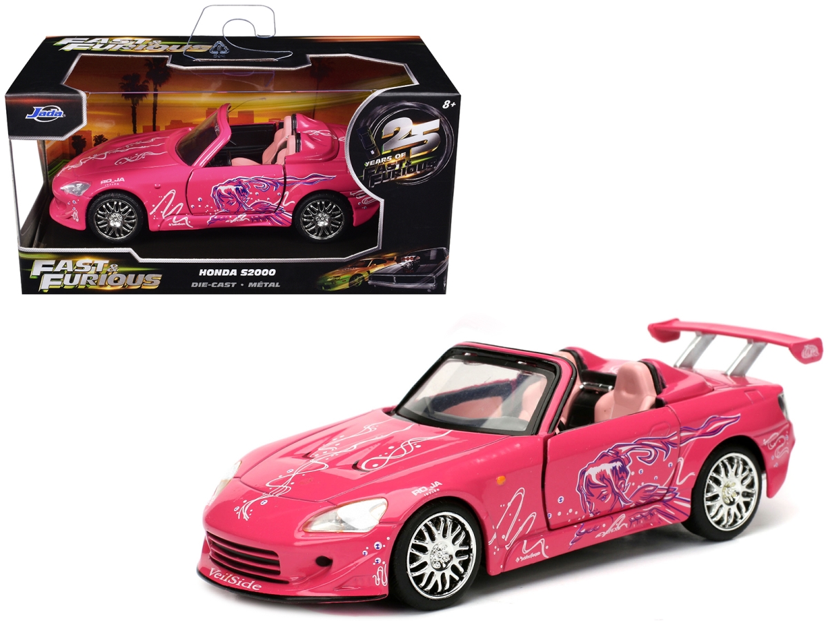 Jada  Sukis Honda S2000 Convertible Pink with Graphics 2 Fast 2 Furious 2003 Movie Fast & 25th Anniversary Series 1-32 Scale Diecast Model Car