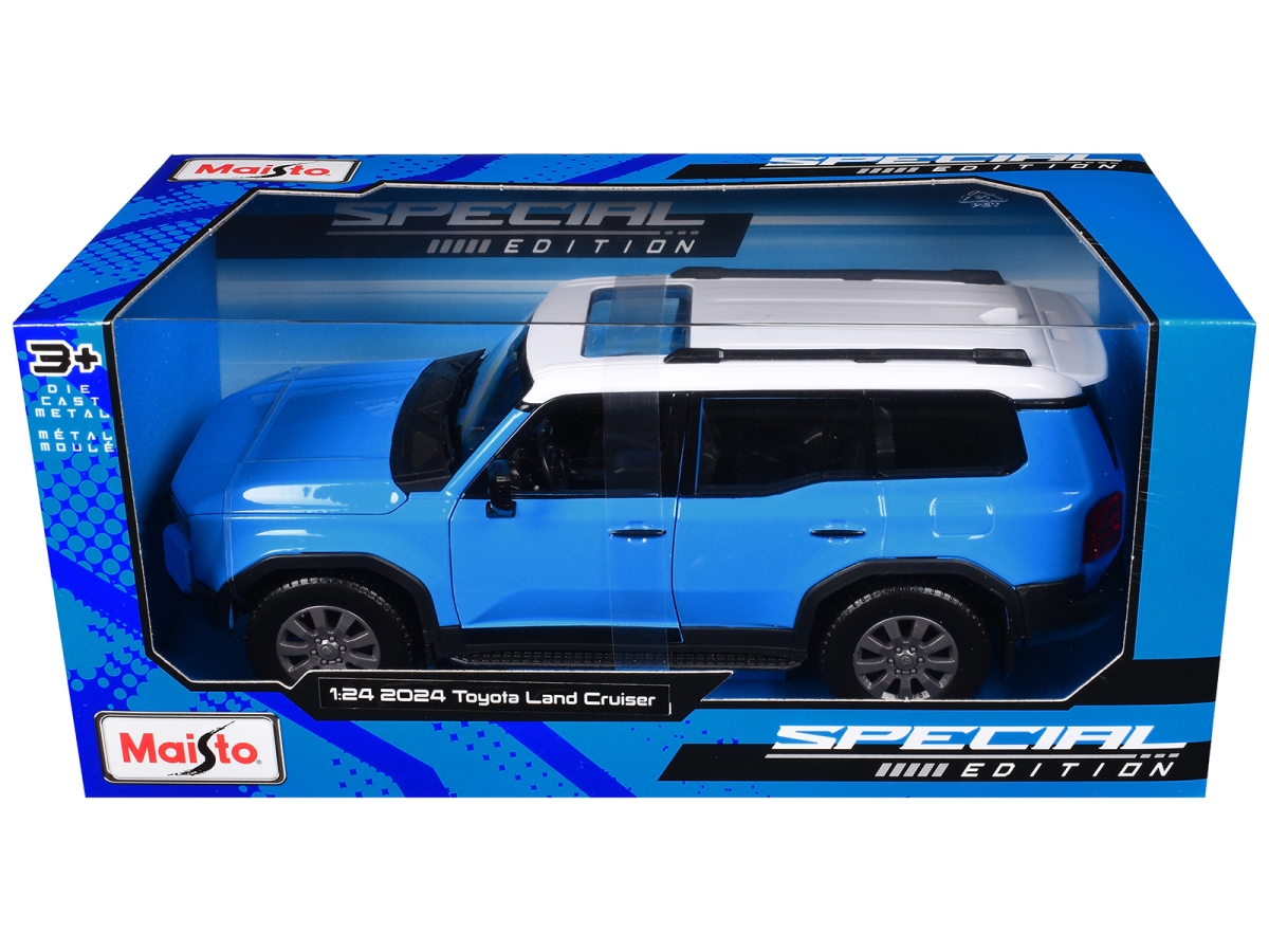 Maisto 32924BL 2024 Toyota Land Cruiser Blue with White Top Special Edition Series 1-24 Scale Diecast Model Car