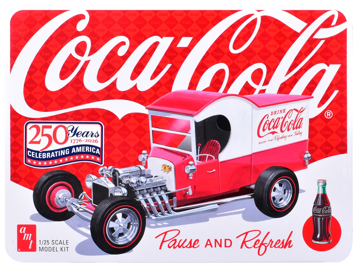 1523 Skill 2 Ford T Panel Coca-Cola Model Kit with Collector Tin 1-25 Scale Model Car