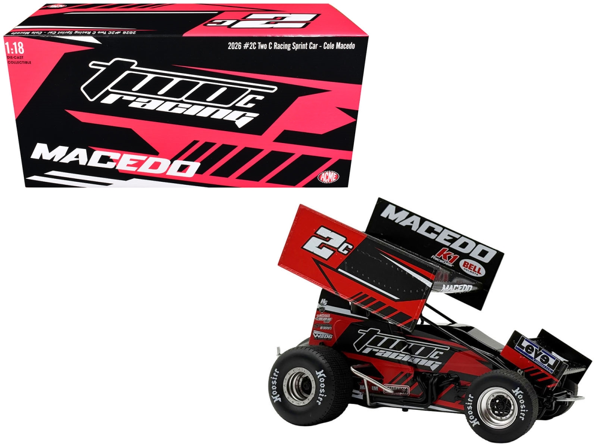 A1826015 Winged Sprint No.2C Cole Macedo Two C Racing 2026 1-18 Scale Diecast Model Car
