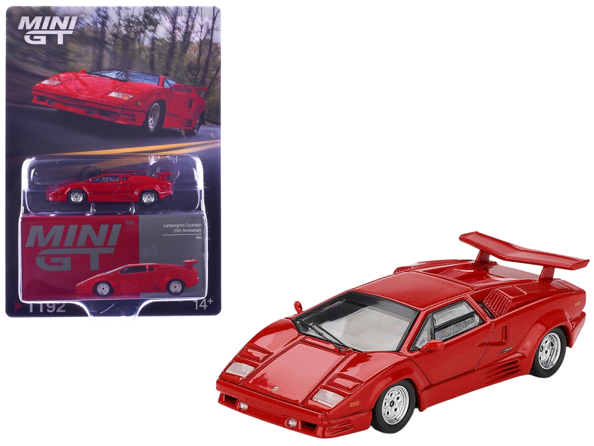 True Scale Miniatures - Lamborghini Countach "25th Anniversary" Red Limited Edition 1/64 Diecast Model Car by Mini GT