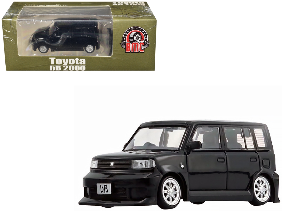 64B0372 Toyota bB 2000 Van Black with Extra Accessories 1-64 Scale Diecast Model Car