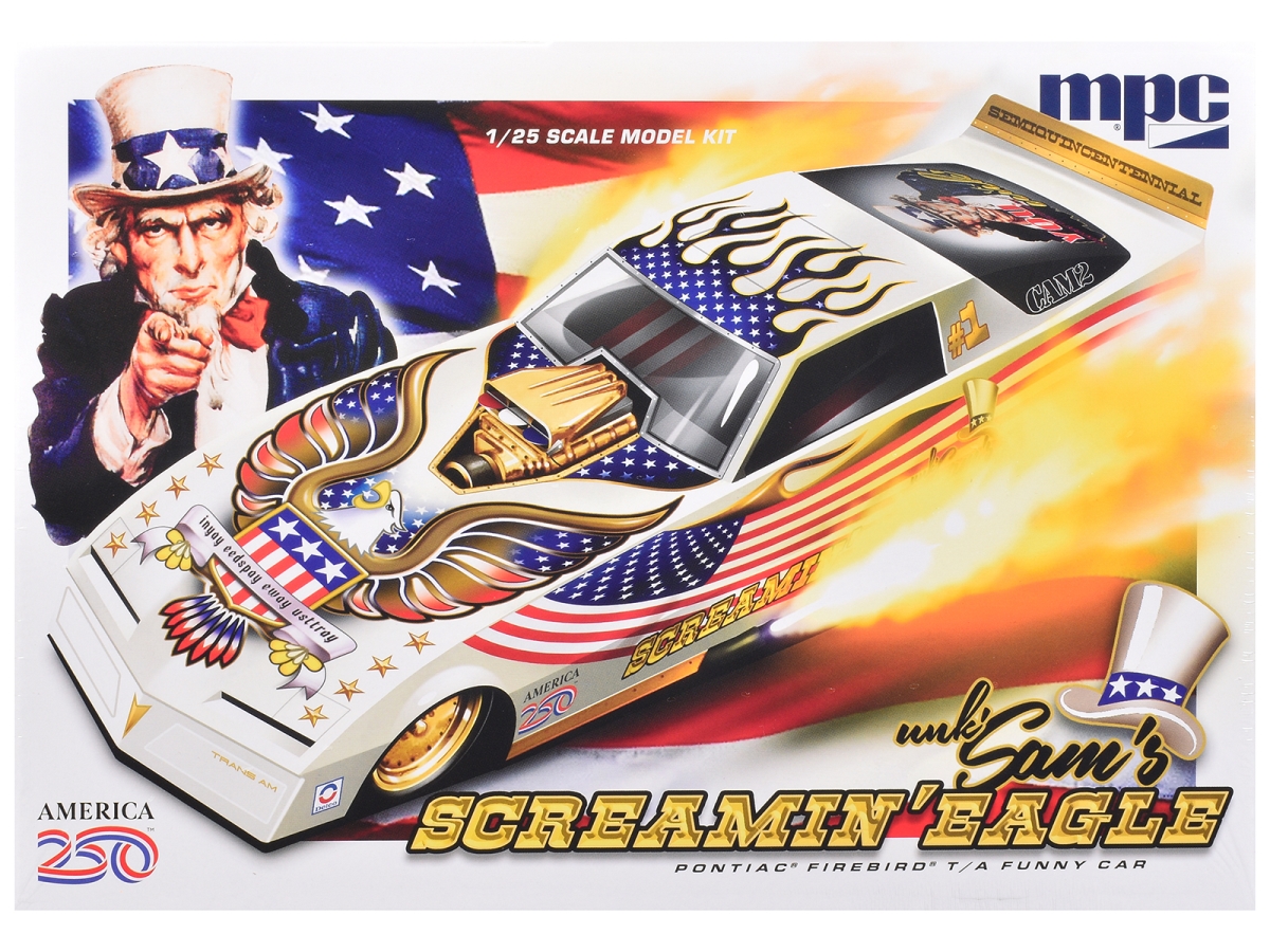 1044 Skill 2 Model Kit with Pontiac Firebird Funny Unk Sams Screaming Eagle 1-25 Scale Model Car