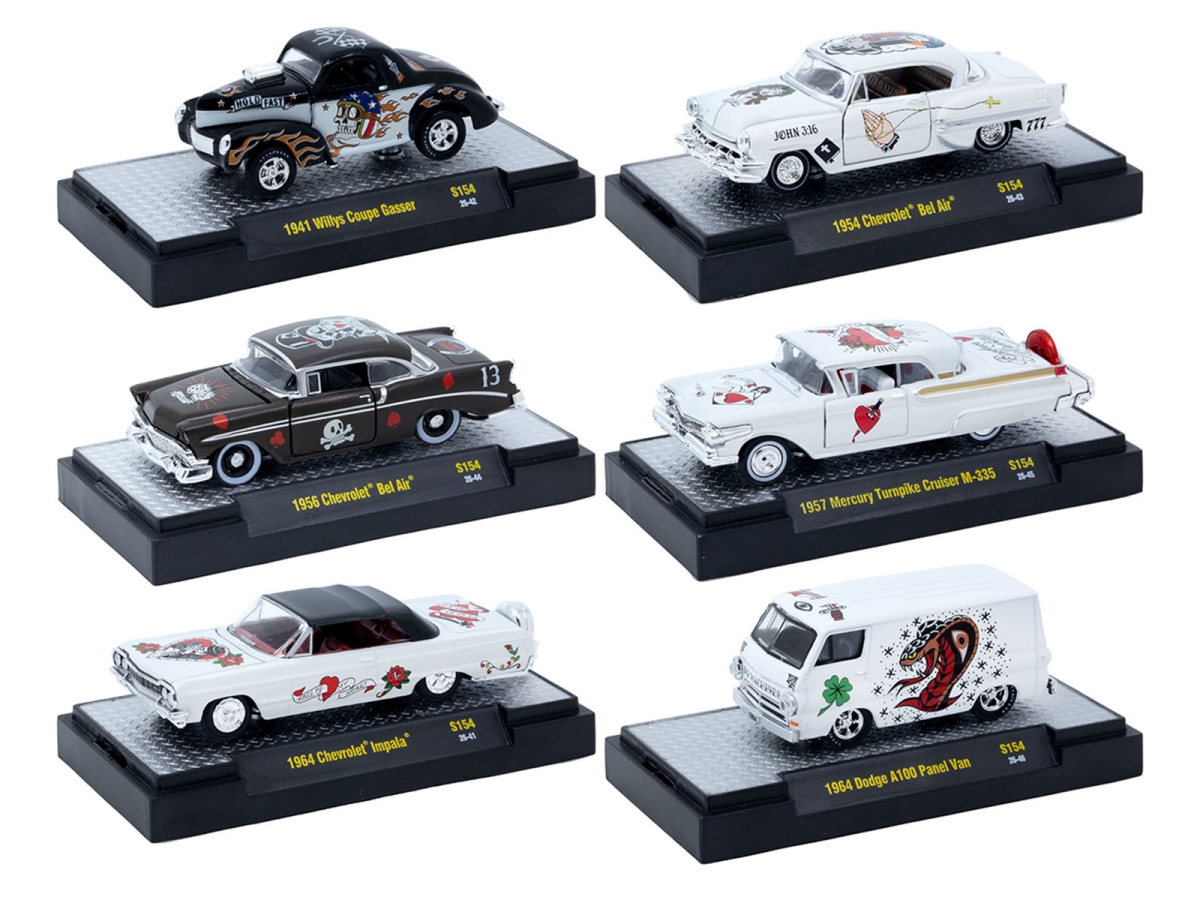 32500-S154 Auto-Thentics Release S154 In Display Cases Limited Edition 1-64 Scale Diecast Model Car - 6 Piece