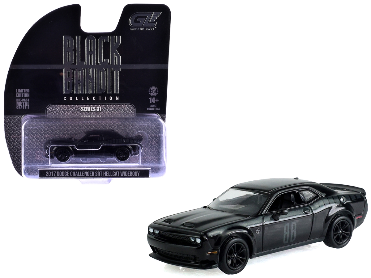 28190A 2017 Dodge Challenger SRT Hellcat Widebody Black Bandit Series 31 1-64 Scale Diecast Model Car