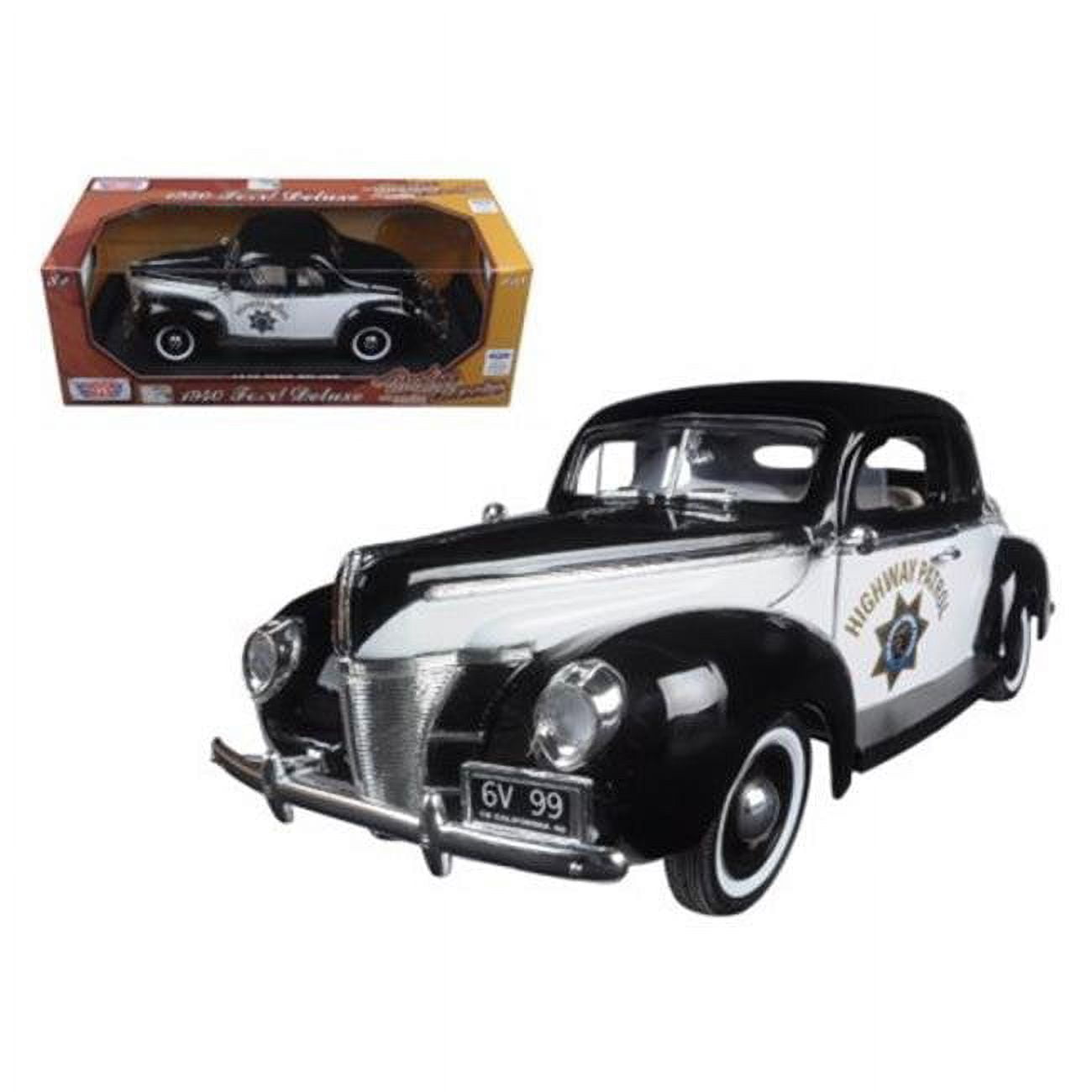 73108POL-TC 1 by 18 1940 Ford Coupe Deluxe California Highway Patrol Timeless Classics Diecast Model Car -  MOTORMAX