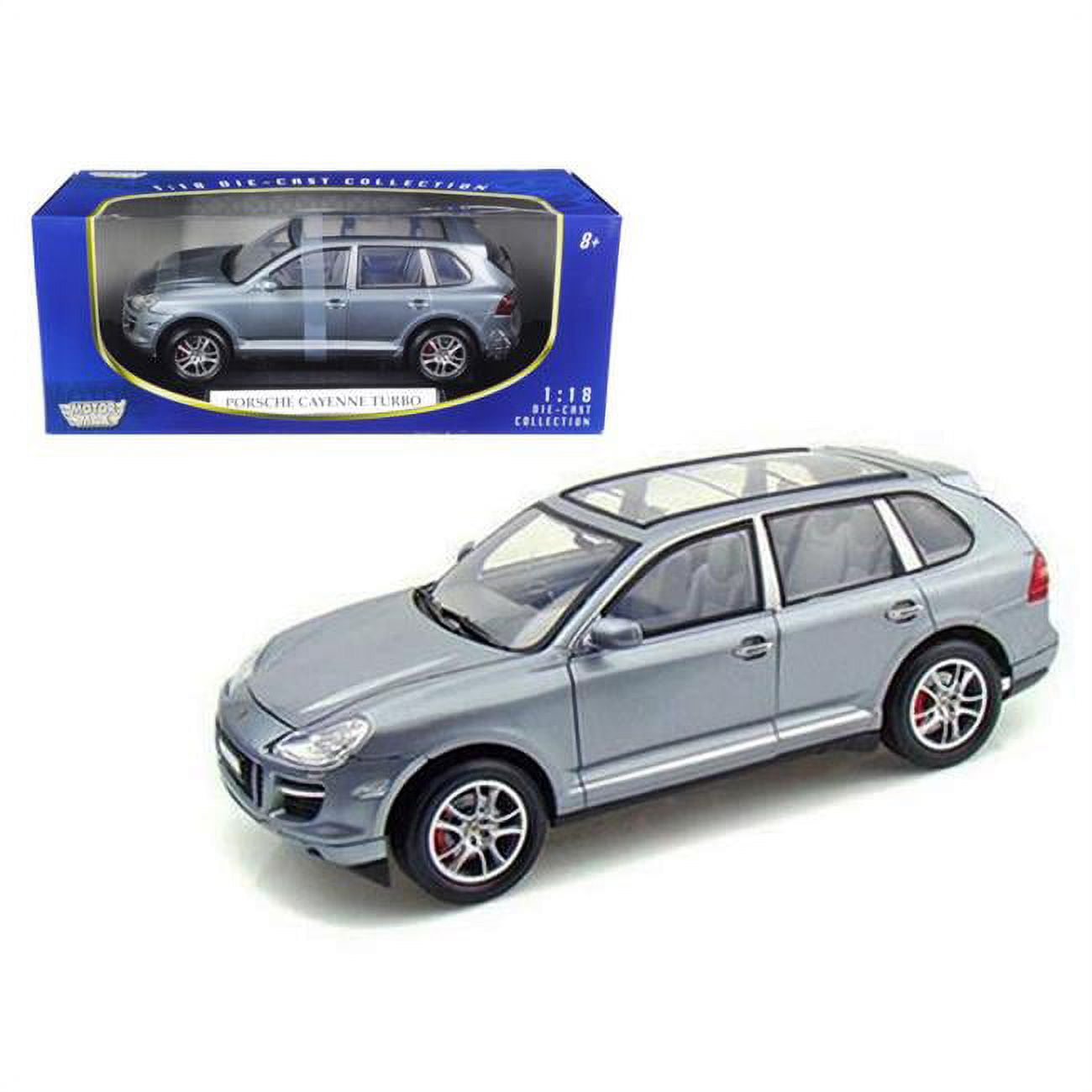 1 by 18 2008 Porsche Cayenne Turbo Diecast Model Car - Silver