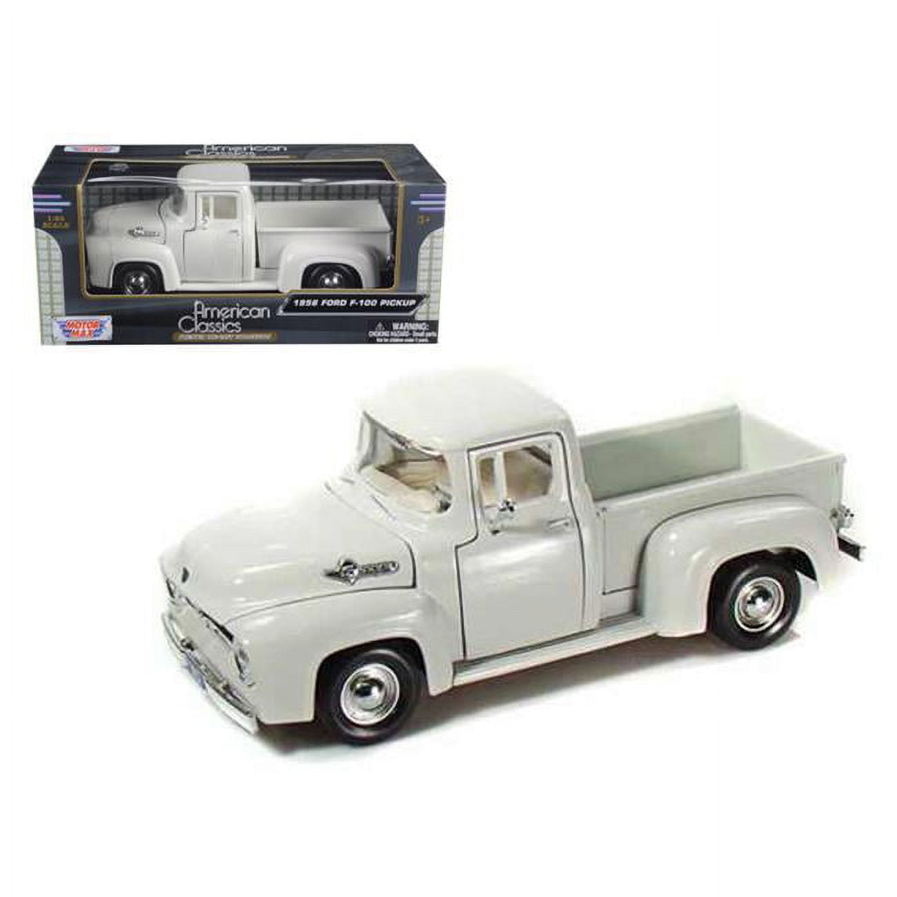 73235w 1 by 24 1956 Ford F-100 Pickup Diecast Car Model - White -  MOTORMAX