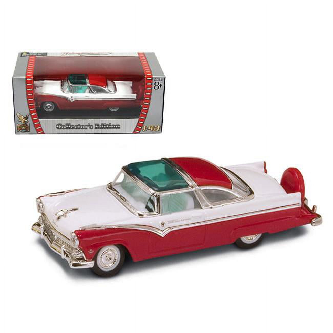 1 by 43 1955 Ford Crown Victoria Diecast Model Car, Red -  FunForever, FU994541