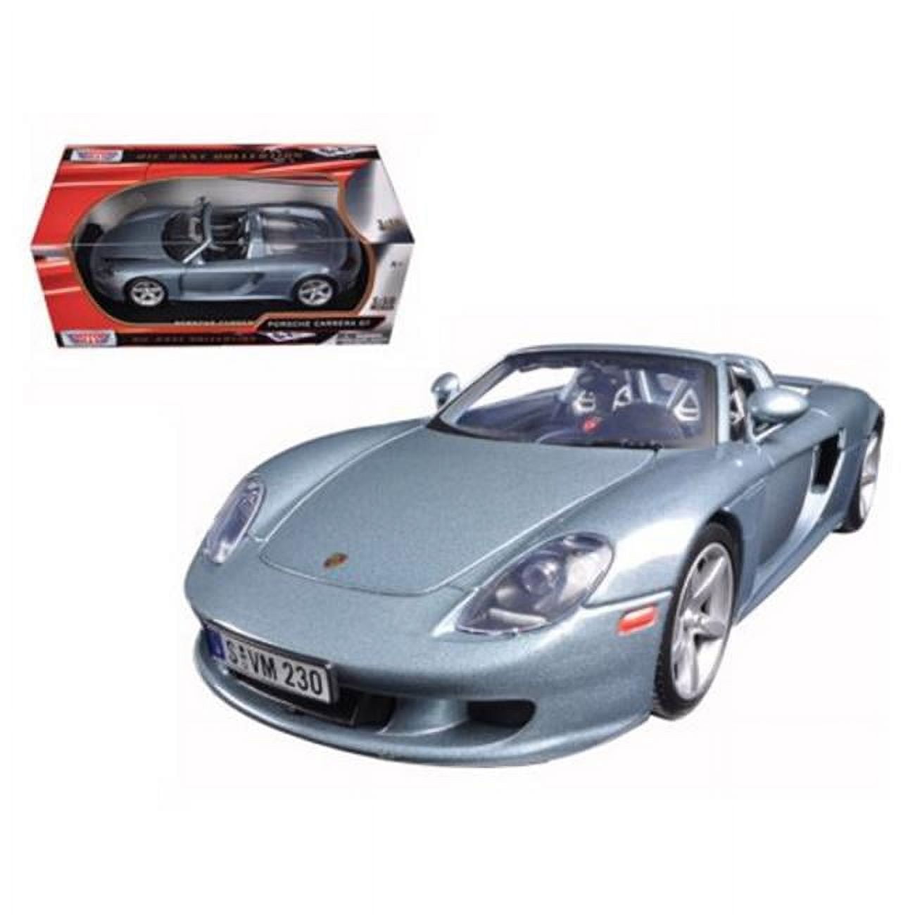 73163s-bk 1 by 18 Porsche Carrera GT Silver with Interior Diecast Model Car, Black