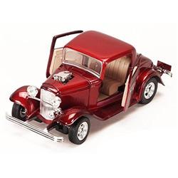 1 by 24 1932 Ford Coupe Diecast Model Car, Burgundy -  Play4Hours, PL994614
