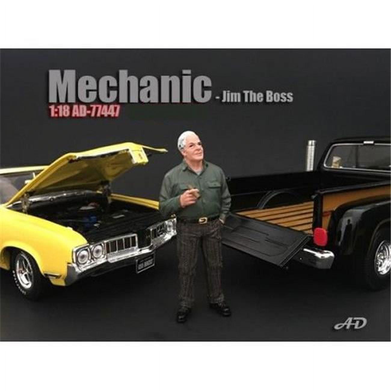 Picture of American Diorama 77447 Mechanic Jim the Boss Figurine for 1 isto 18 Models