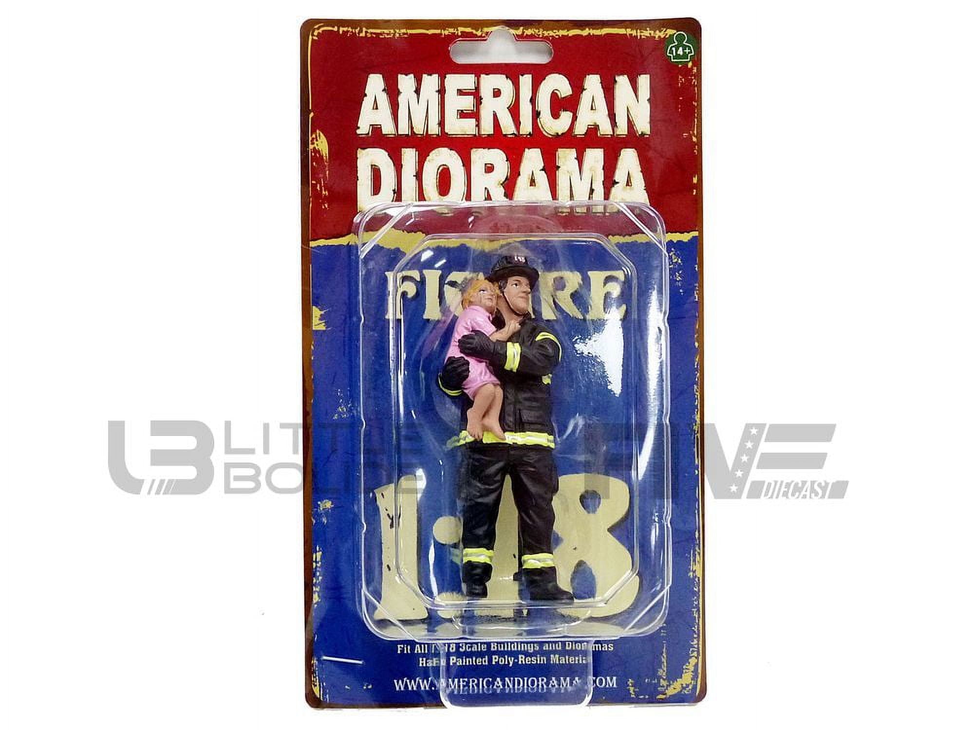 Picture of American Diorama 77460 Firefighter Saving Life with Baby Figurine for 1 isto 18 Models