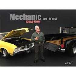Picture of American Diorama 77497 Mechanic Jim the Boss Figurine for 1 isto 24 Models