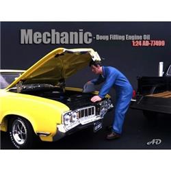 Picture of American Diorama 77499 Mechanic Doug Filling Engine Oil Figurine for 1 isto 24 Models