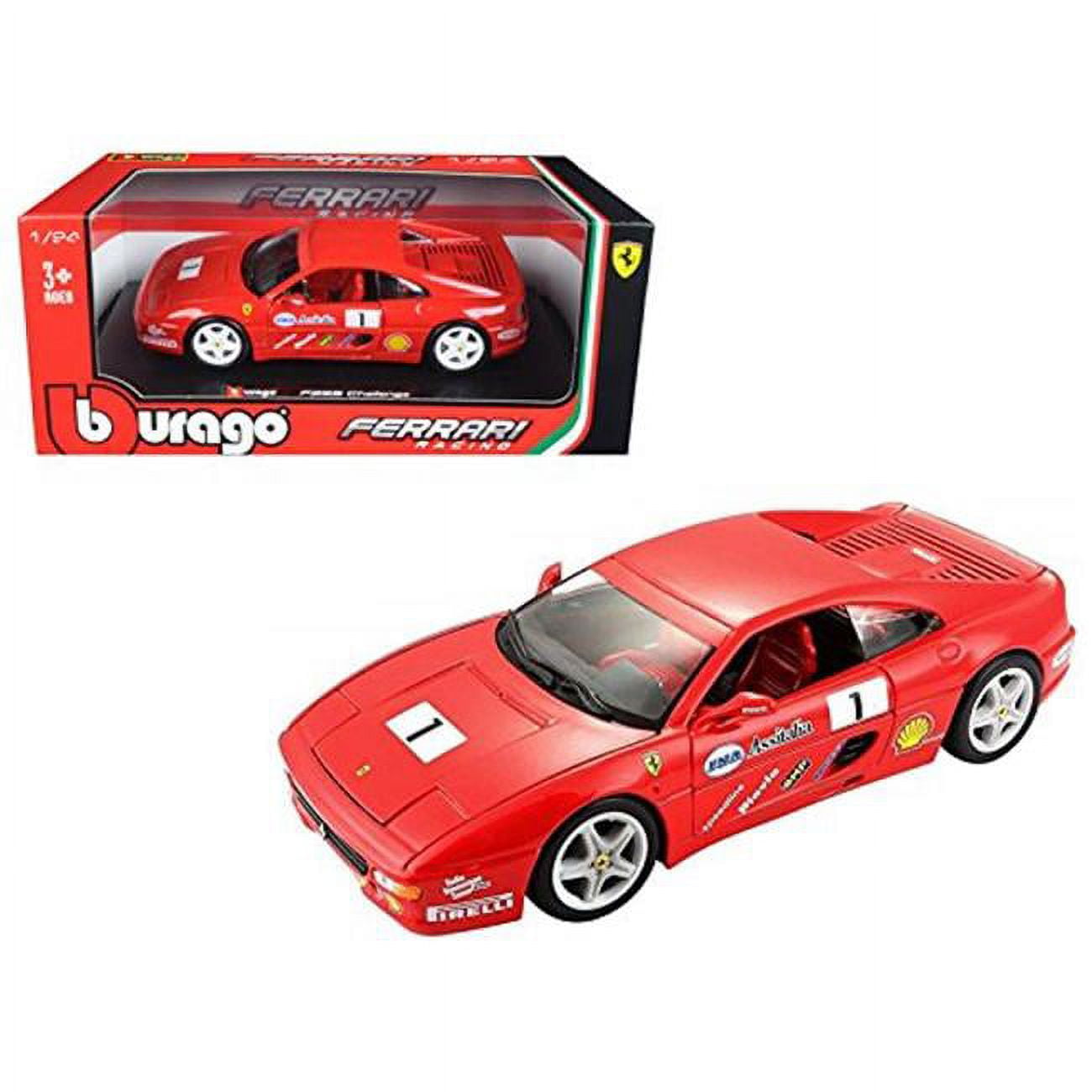 B 26306R Ferrari F355 Challenge 1-24 Diecast Model Car, Red