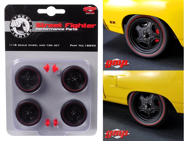 Picture of GMP 18890 1 isto 18 5-Spoke Wheel & Tire from 1970 Plymouth Road Runner Street Fighter Attack&#44; Set of 4&#44; Pack of 6