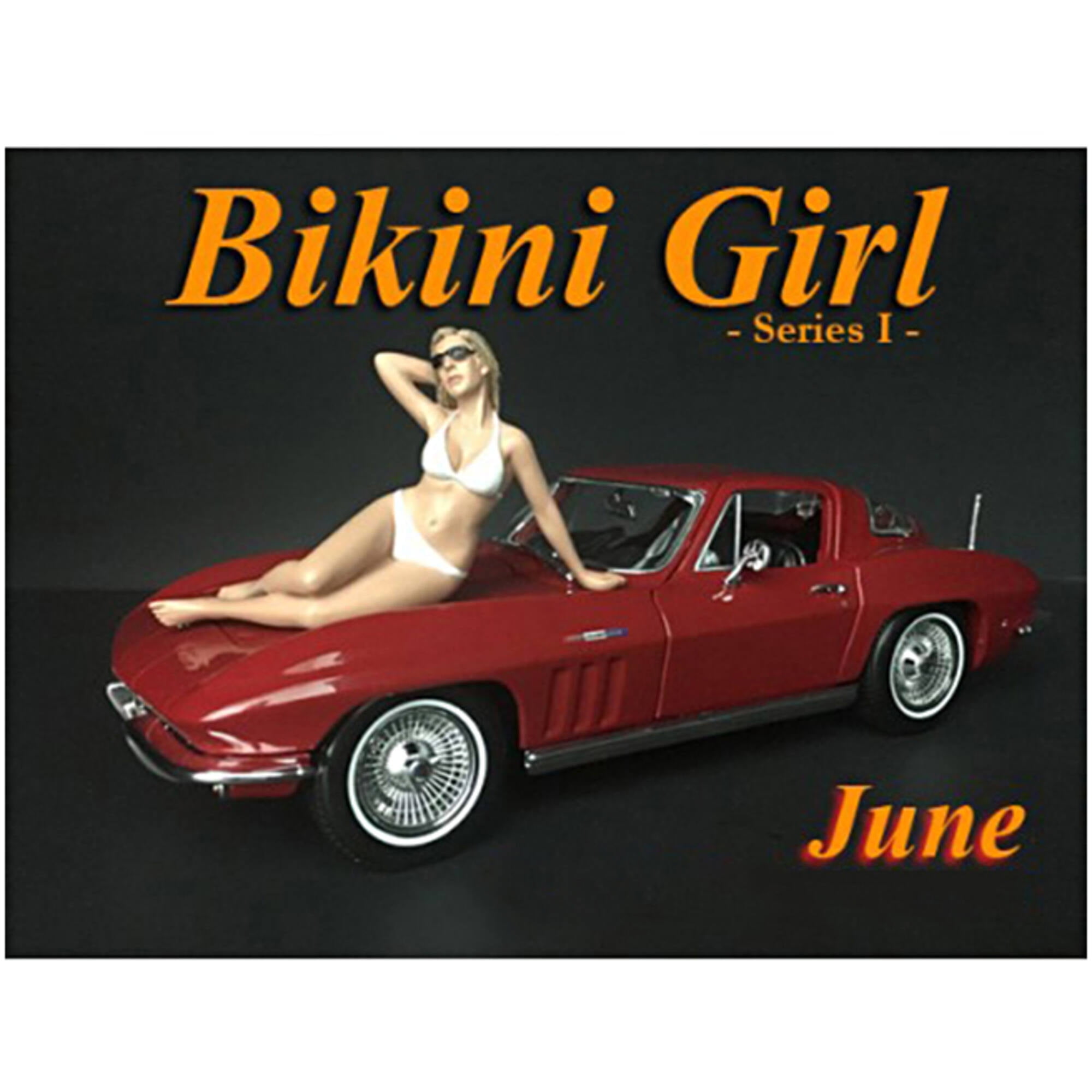 Picture of American Diorama 38170 June Bikini Calendar Girl Figure for 1 isto 18 Diecast Model Car