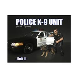 Picture of American Diorama 38264 Police Officer Figure with K9 Dog Unit II for 1 isto 24 Diecast Model Car