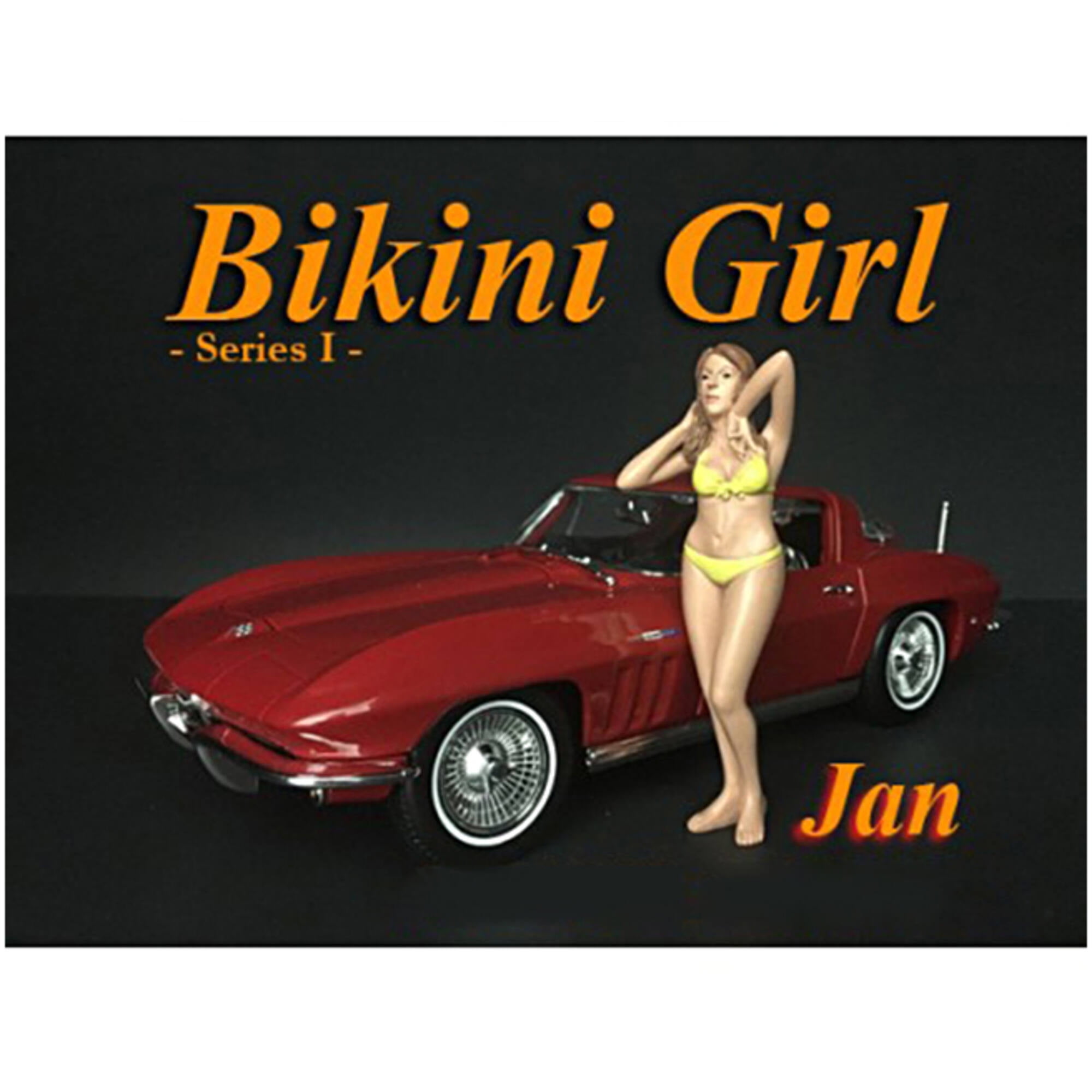 Picture of American Diorama 38265 Jan Bikini Calendar Girl Figure for 1 isto 24 Diecast Model Car
