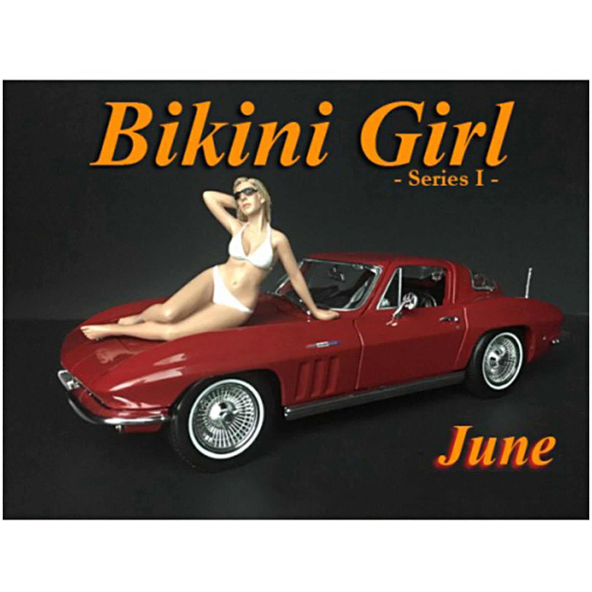 Picture of American Diorama 38270 June Bikini Calendar Girl Figure for 1 isto 24 Models Diecast Cars
