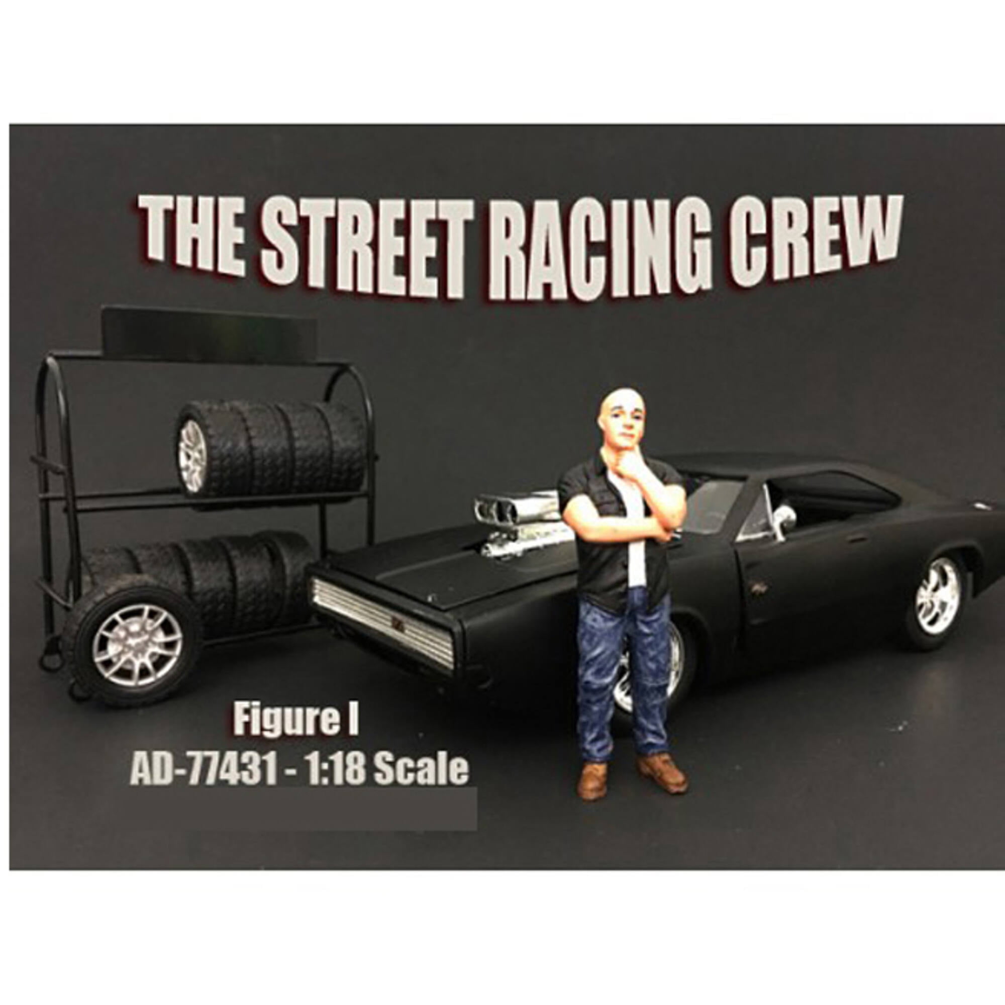 Picture of American Diorama 77431 The Street Racing Crew Figure I for 1 isto 18 Diecast Model Car
